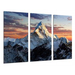Cuadro Moderno Fotografico de madera, Montaña, Everest, Escalada, Himalaya, Atardecer