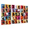 Cuadro Moderno Fotografico de madera, Película, Marvel, Stan Lee, Súper Héroes, Collage caras