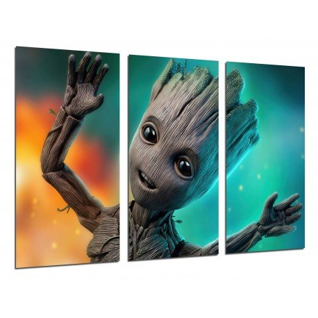 Cuadro Moderno Fotografico de madera, Vídeo juego, Baby Groot, Guardianes de la Galaxia, Marvel