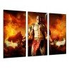 Cuadro Moderno Fotografico de madera, Vídeo juego, God of War, Héroes, Kratos, Fuego