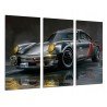 Cuadro Moderno Fotografico de madera, Vídeo juego, Cyber Punk 2077, Porche 911, Coche