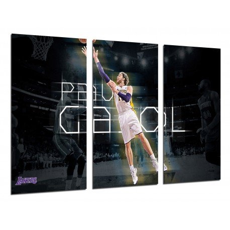 Cuadro Moderno Fotografico de madera, Deportes, Balonceto, España, Pau Gasol, Lakers, NBA, Salto