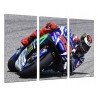 Cuadro Moderno Fotografico de madera, Deportes, Moto Gp, Jorge Lorenzo, Blanco y negro, Motor color