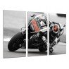 Cuadro Moderno Fotografico de madera, Deportes, Moto Gp, Jorge Lorenzo, Blanco y negro, Yamaha