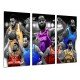 Cuadro Moderno Fotografico de madera, Deporte, baloncesto, leyendas, NBA, blanco y negro, camisetas color