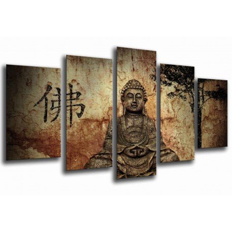 Cuadro Moderno Fotografico base madera, Buda Buddha Retro