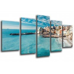 MULTI Wood Printings, Picture Wall Hanging, Landscape village coastal, Beach and mar