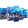 Cuadro Moderno Fotografico base madera, Ciudad de Hong Kong, Atardecer