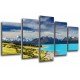 MULTI Wood Printings, Picture Wall Hanging, Landscape Lake New Zeland, Forest and montes