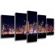 MULTI Wood Printings, Picture Wall Hanging, City New York, New York of noche