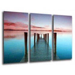 MULTI Wood Printings, Picture Wall Hanging, Landscape Lake Derwentwater, Atardecer
