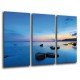 MULTI Wood Printings, Picture Wall Hanging, Landscape Lake Sunset, Stones in the Lago