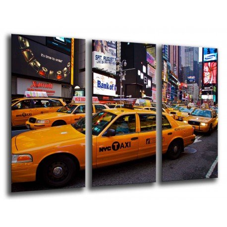 MULTI Wood Printings, Picture Wall Hanging, City New York, New York, Taxi, Manhattan