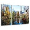 Cuadro Moderno Fotografico base madera, Paisaje Laguna en Centro Ciudad Nueva York