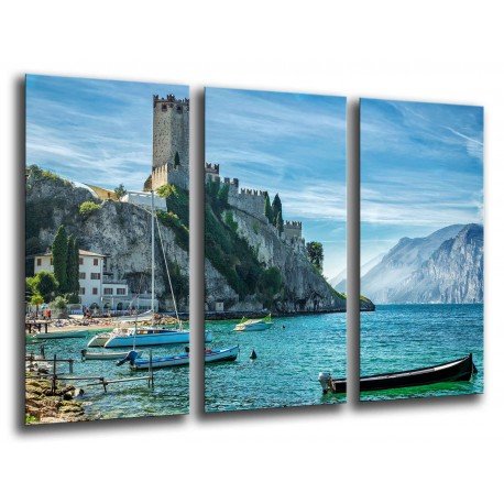 MULTI Wood Printings, Picture Wall Hanging, Landscape Lake Garda Malcesine Italia