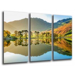 MULTI Wood Printings, Picture Wall Hanging, Landscape Lake Buttermere