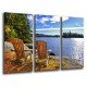 MULTI Wood Printings, Picture Wall Hanging, Landscape Lake Ontario, Canada