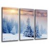 MULTI Wood Printings, Picture Wall Hanging, Forest Snowy Sunset, Nieve