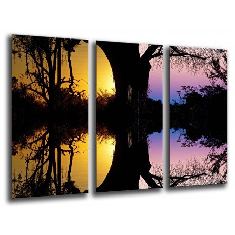 MULTI Wood Printings, Picture Wall Hanging, Sunset in the Bosque