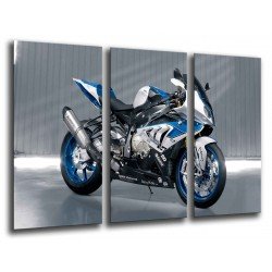 MULTI Wood Printings, Picture Wall Hanging, Motobike BMW Azul