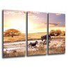 MULTI Wood Printings, Picture Wall Hanging, Sunset in the Desert, Animals Wilds