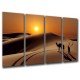 MULTI Wood Printings, Picture Wall Hanging, Sunset in the Desert, Dunas, Camellos