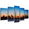 Cuadro Moderno Fotografico base madera, Ciudad de Rascalcielos de Noche, Dubai