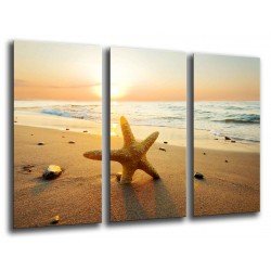 MULTI Wood Printings, Picture Wall Hanging, Sunset in the Beach, Star of Mar