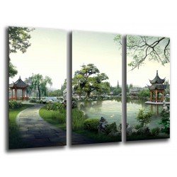 Cuadro Moderno Fotografico base madera, Lago pagoda, China