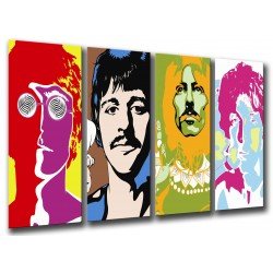 Cuadro Moderno Fotografico base madera, Los Beatles Abstracto, John Lennon, Paul Mccartney