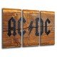 MULTI Wood Printings, Picture Wall Hanging, ACDC, Music Rock