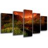 Cuadro Moderno Fotografico base madera, Paisaje Puesta de Sol en Lago, Naturaleza
