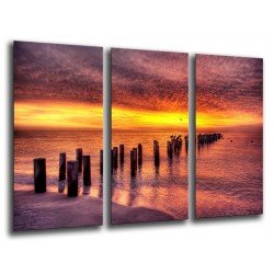 MULTI Wood Printings, Picture Wall Hanging, Landscape Sunset in the Mar