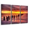 Cuadro Moderno Fotografico base madera, Paisaje Puesta de Sol en el Mar