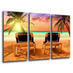 MULTI Wood Printings, Picture Wall Hanging, Landscape Beach Tropical Atardecer