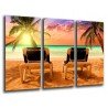 Cuadro Moderno Fotografico base madera, Paisaje Playa Tropical Atardecer