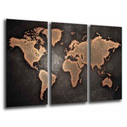MULTI Wood Printings, Picture Wall Hanging, Map World, Map World Vintage