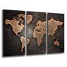 Cuadro Moderno Fotografico base madera, Mapa Mundial, Mapa Mundi Vintage