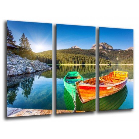 MULTI Wood Printings, Picture Wall Hanging, Landscape Lake, Park National Durmitor