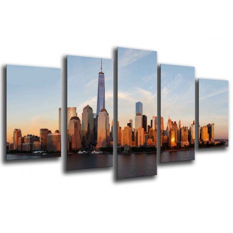 MULTI Wood Printings, Picture Wall Hanging, Landscape City Sunset, City Rascacielos