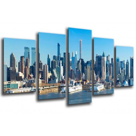MULTI Wood Printings, Picture Wall Hanging, Landscape City Rascacielos