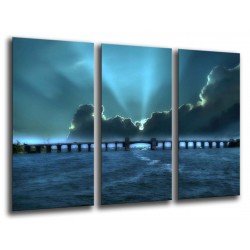 MULTI Wood Printings, Picture Wall Hanging, Landscape Sea Atardecer