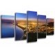 MULTI Wood Printings, Picture Wall Hanging, City Harbour Atardecer