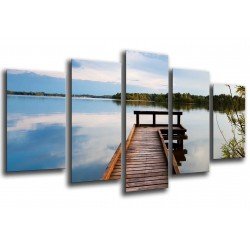 MULTI Wood Printings, Picture Wall Hanging, Lake Groningen, Atardecer