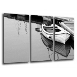 MULTI Wood Printings, Picture Wall Hanging, Boat in the Port, Mar