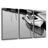 MULTI Wood Printings, Picture Wall Hanging, Boat in the Port, Mar