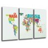 Cuadro Moderno Fotografico base madera, Mapa Mundial, Mapa Mundi