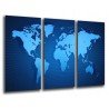 MULTI Wood Printings, Picture Wall Hanging, Map World, Map Mundi