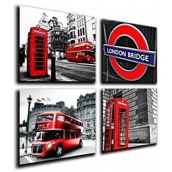 MULTI Wood Printings, Picture Wall Hanging, London, City of Londres