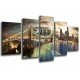 MULTI Wood Printings, Picture Wall Hanging, City New York City, Atardecer